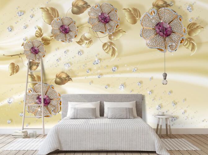 3D Gem Flower 382 Wall Murals