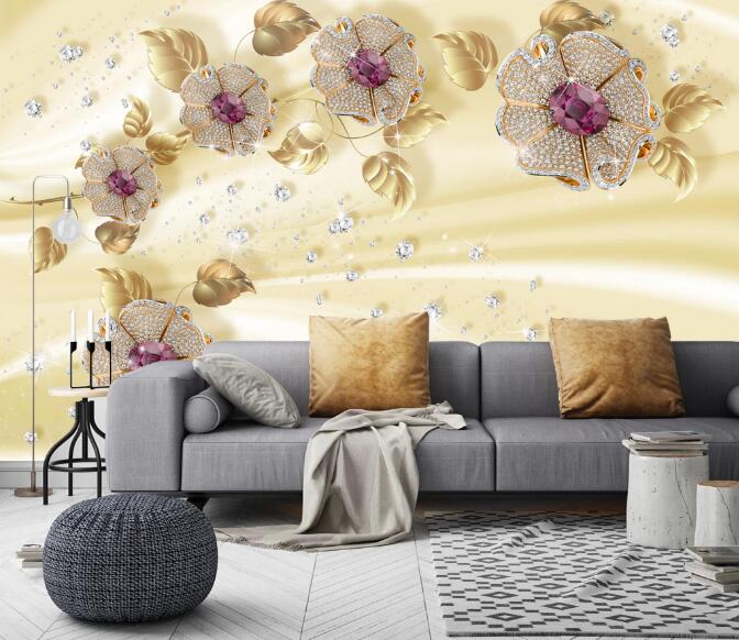 3D Gem Flower 382 Wall Murals