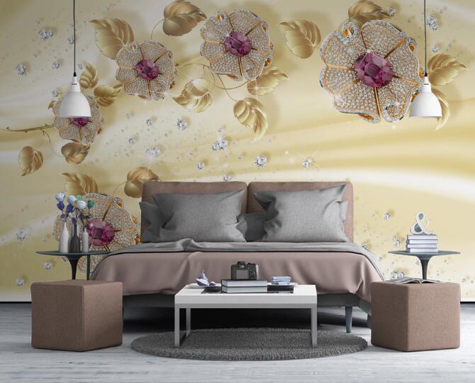 3D Gem Flower 382 Wall Murals