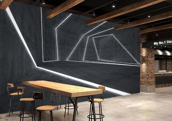 3D Light Lines 374 Wall Murals