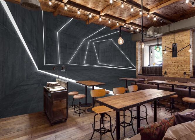 3D Light Lines 374 Wall Murals