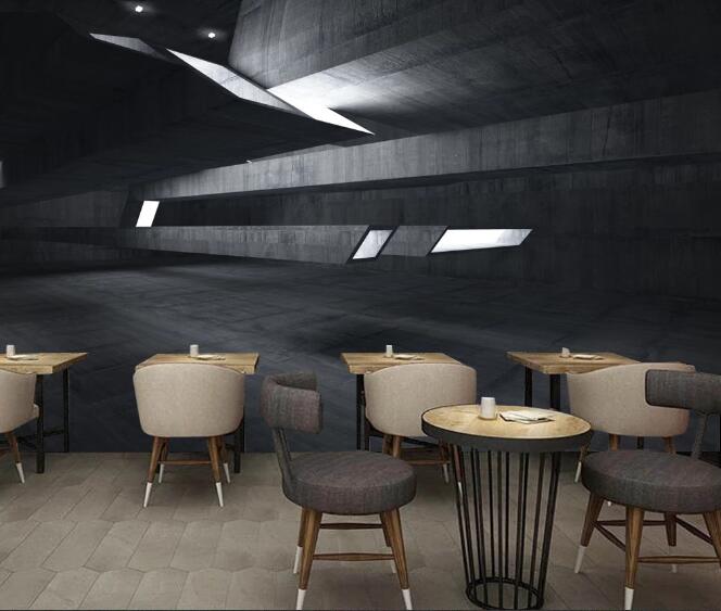 3D Black Technology 373 Wall Murals