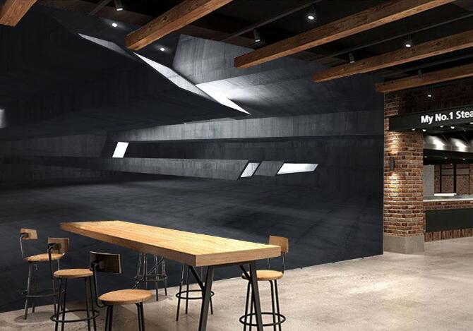 3D Black Technology 373 Wall Murals