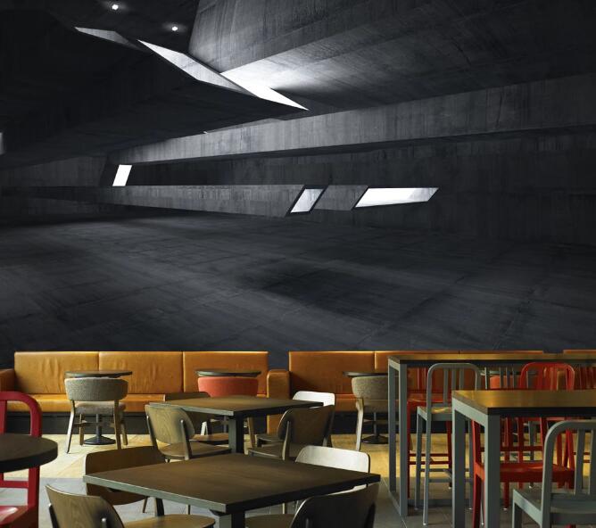 3D Black Technology 373 Wall Murals