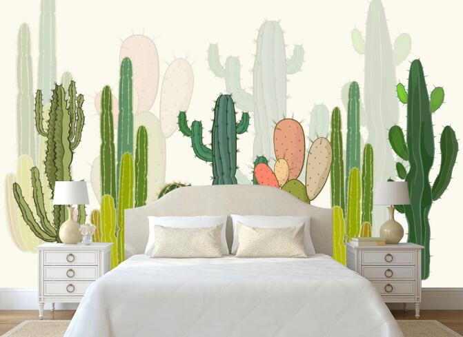 3D Tough Cactus 371 Wall Murals