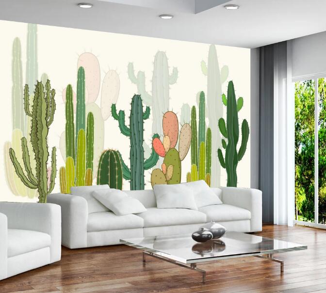 3D Tough Cactus 371 Wall Murals