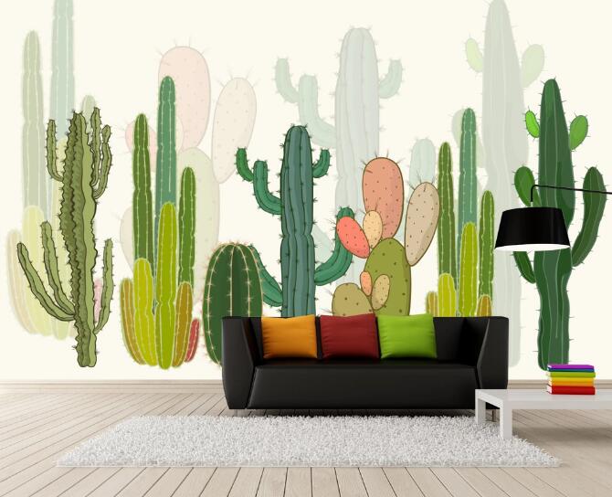 3D Tough Cactus 371 Wall Murals