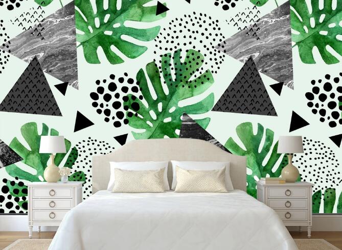 3D Leaf Triangle 369 Wall Murals
