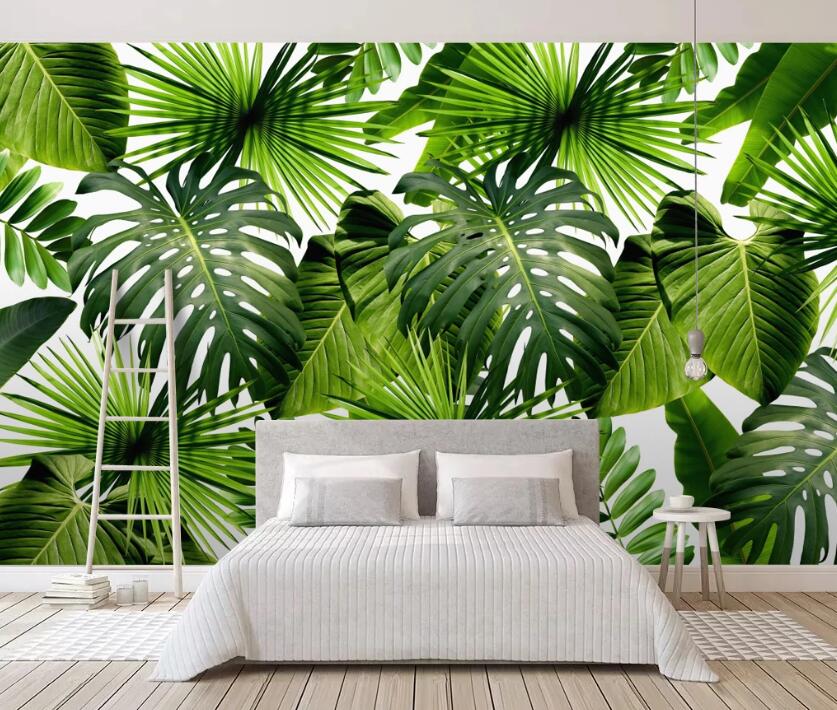 3D Green Broad Leaf 587 Wall Murals