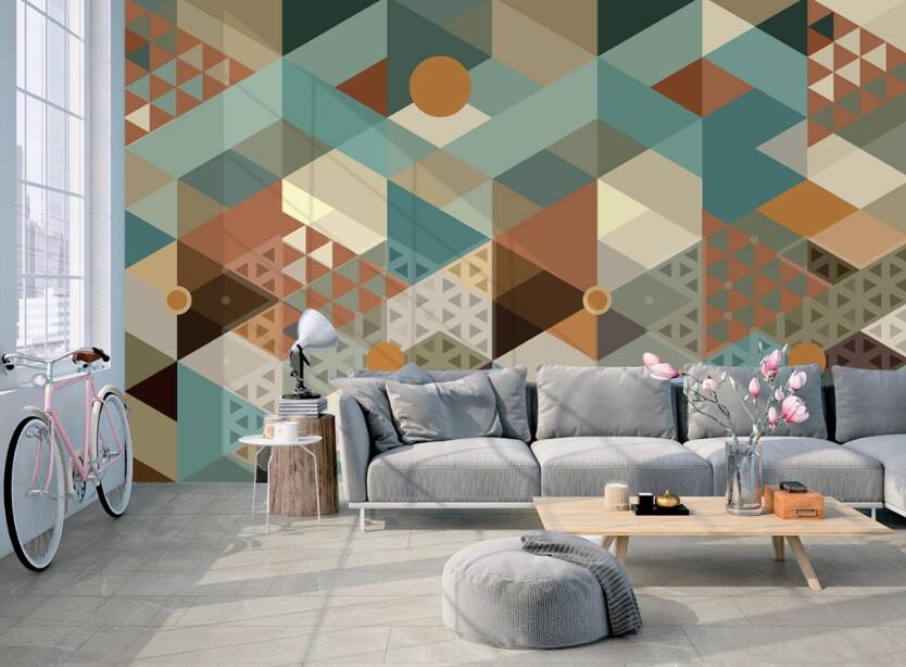 3D Morandi Polygon 586 Wall Murals