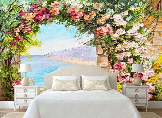 3D Flower Wall Round 364 Wall Murals
