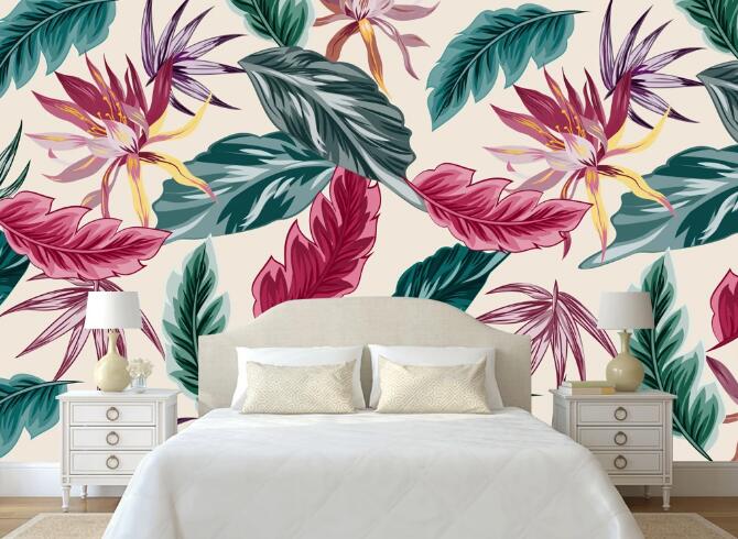 3D Colored Leaves 359 Wall Murals