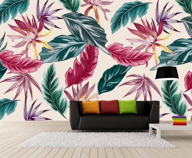 3D Colored Leaves 359 Wall Murals