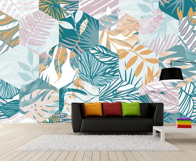 3D Colored Leaves 358 Wall Murals