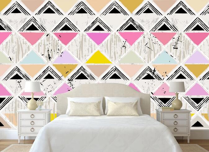 3D Bright Triangle 355 Wall Murals