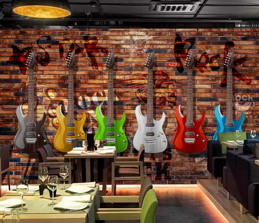 3D Six Guitars 570 Wall Murals