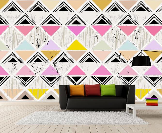 3D Bright Triangle 355 Wall Murals