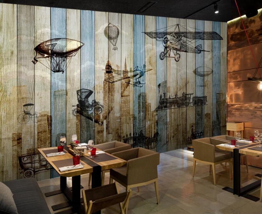 3D Vintage Airplane 569 Wall Murals