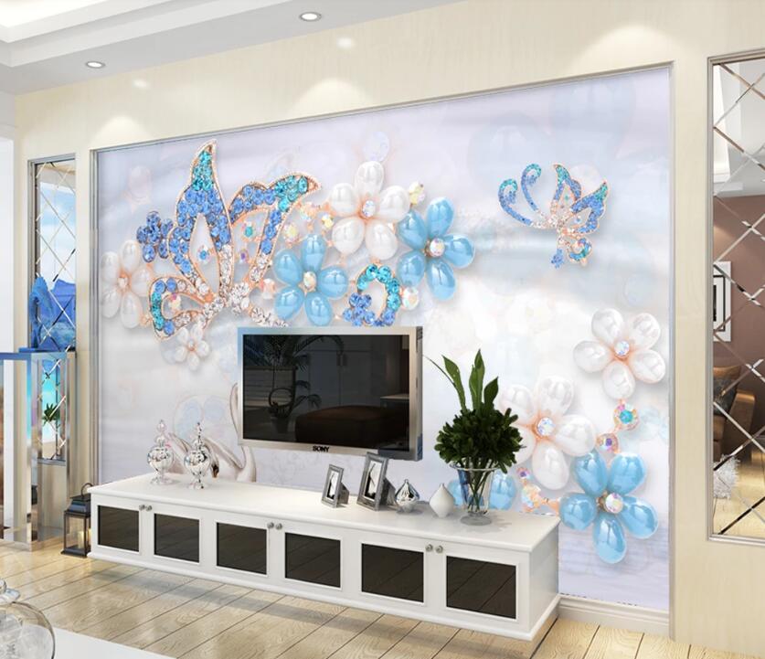 3D Crystal Flowers 558 Wall Murals