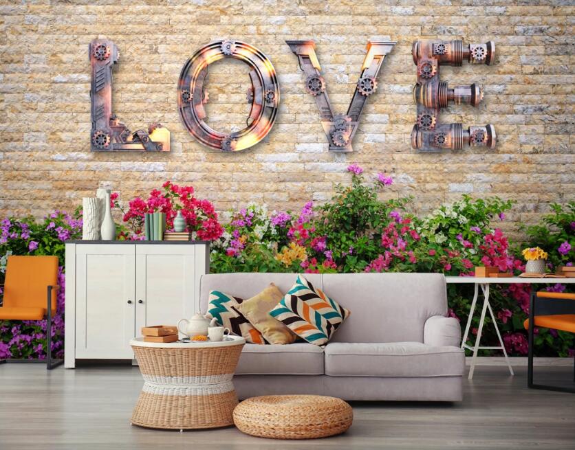3D Wall Of Love 557 Wall Murals