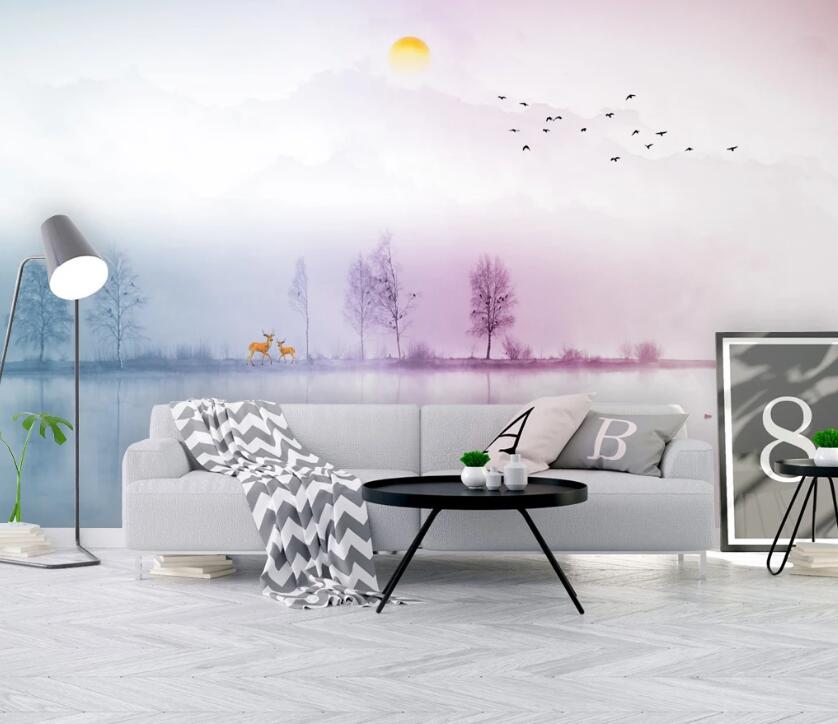 3D Purple Hazy 556 Wall Murals