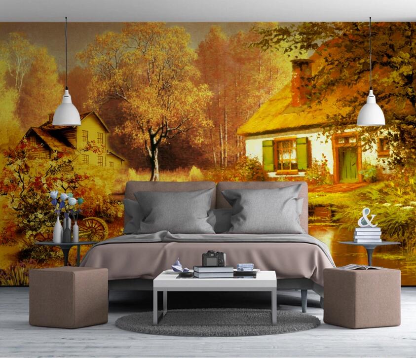 3D Golden Chalet 545 Wall Murals
