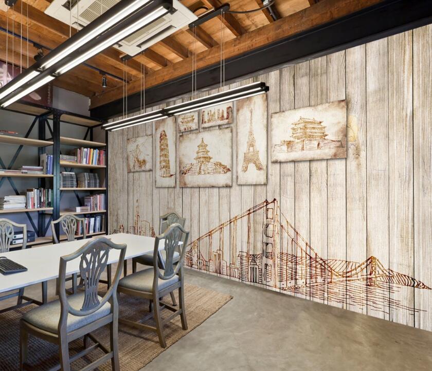 3D Vintage Wood Grain 530 Wall Murals