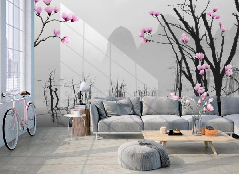 3D Branch Flowers 506 Wall Murals