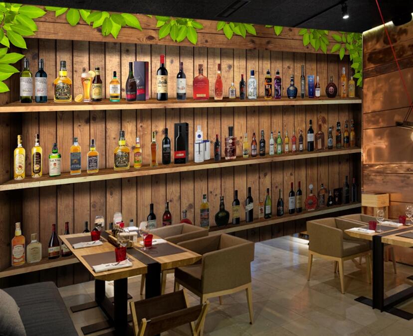 3D Wine Cabinet 500 Wall Murals