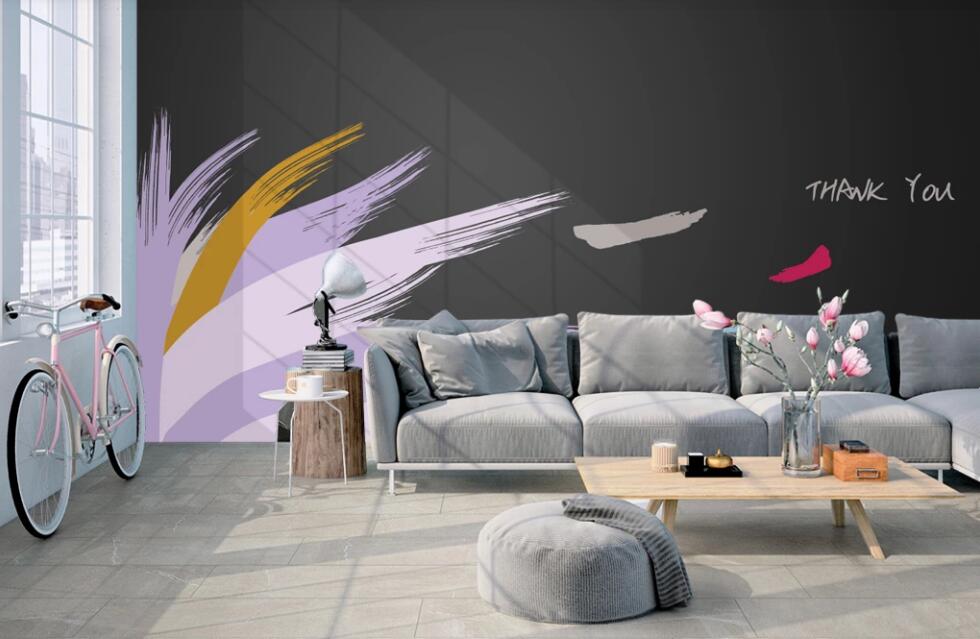 3D Tricolor Feather 487 Wall Murals