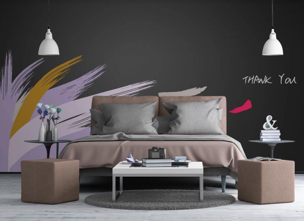 3D Tricolor Feather 487 Wall Murals