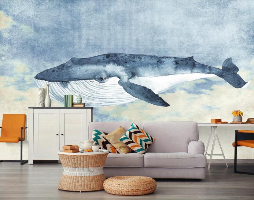 3D Lonely Whale 483 Wall Murals
