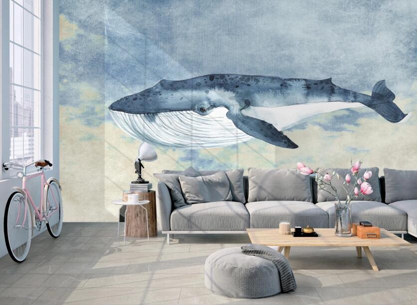 3D Lonely Whale 483 Wall Murals