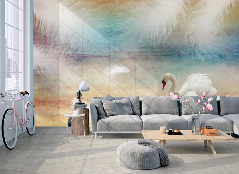3D Noble Swan 474 Wall Murals