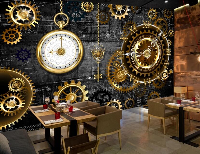 3D Metal Clock 472 Wall Murals