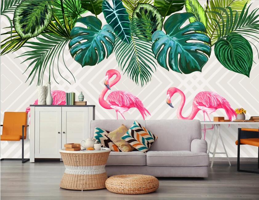 3D Love Flamingo 469 Wall Murals