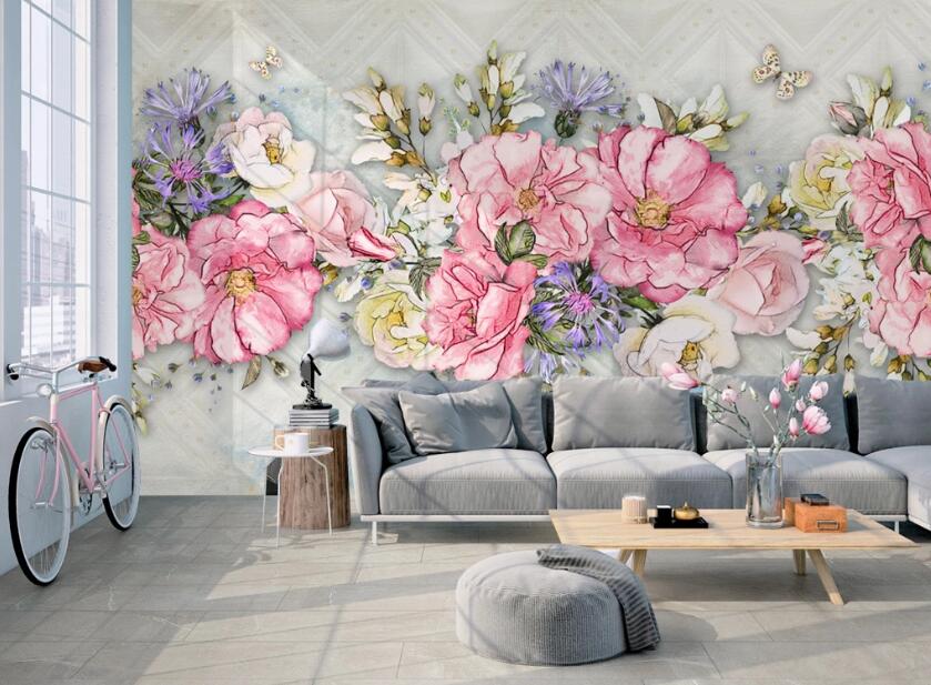 3D Gorgeous Flowers 462 Wall Murals