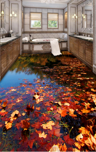 3D Maple Lleaf 127 Floor Mural Wallpaper AJ Wallpaper 2