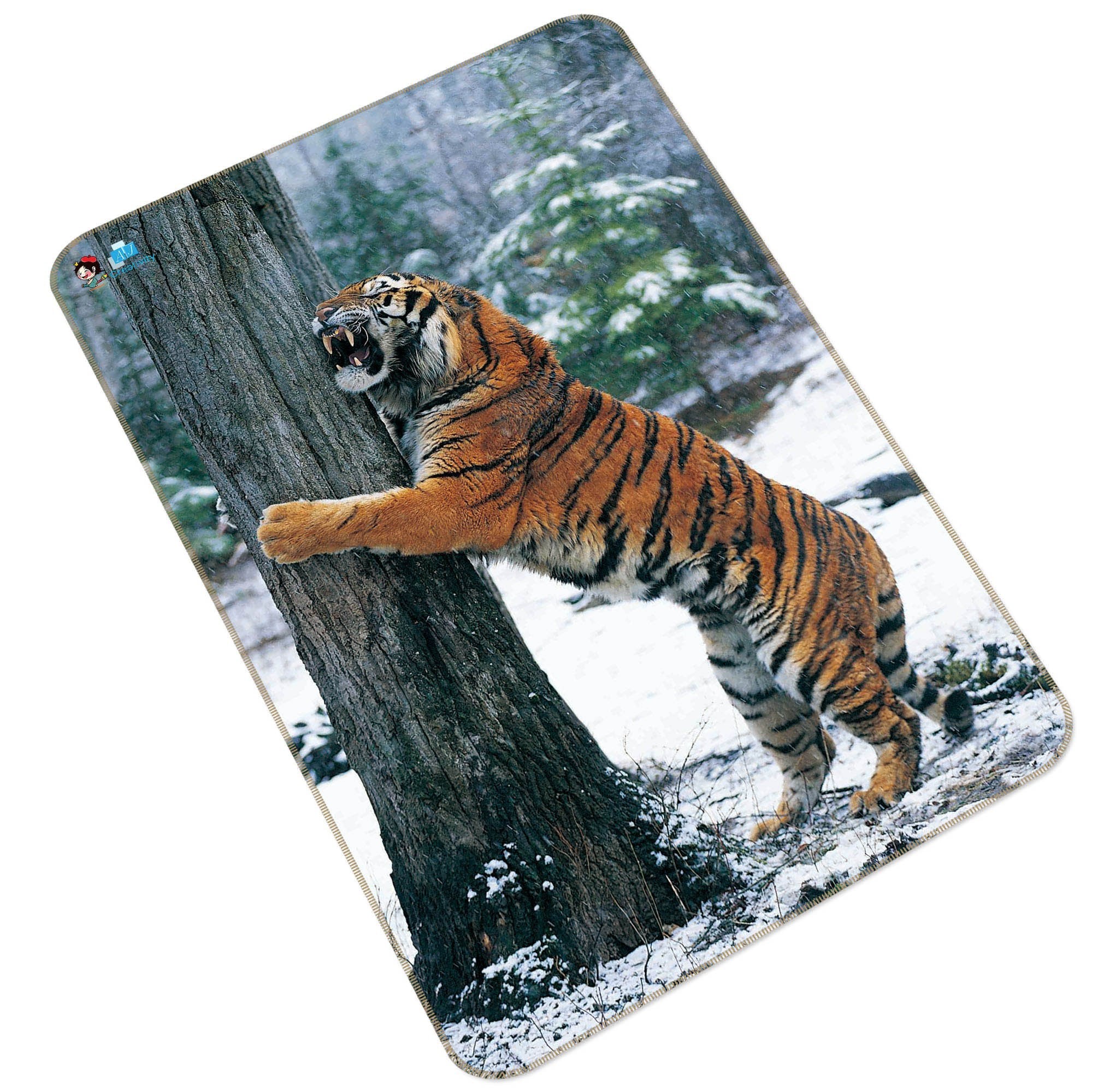 3D Forest Funny Tiger 220 Non Slip Rug Mat Mat AJ Creativity Home