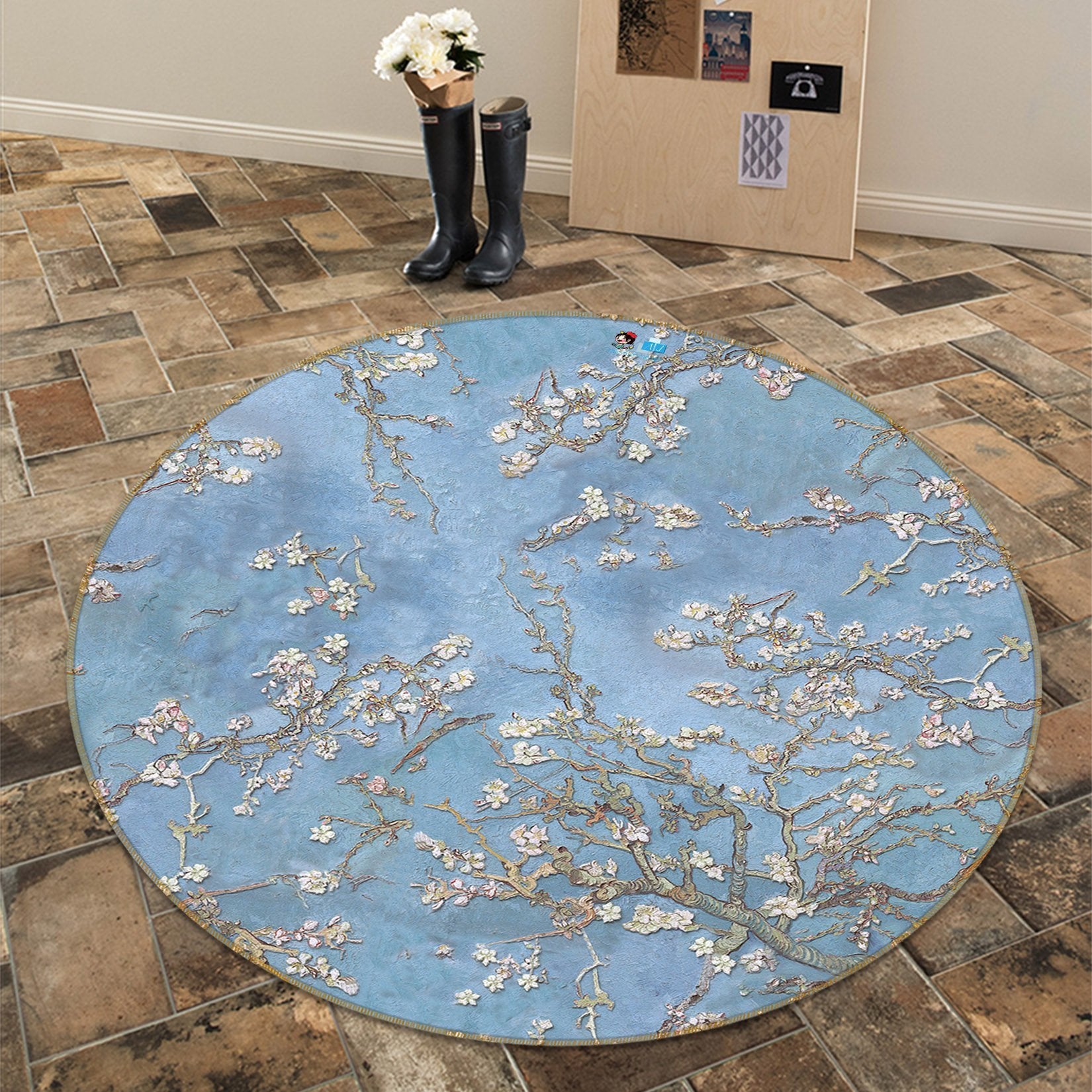 3D Embossed Flower 169 Round Non Slip Rug Mat Mat AJ Creativity Home