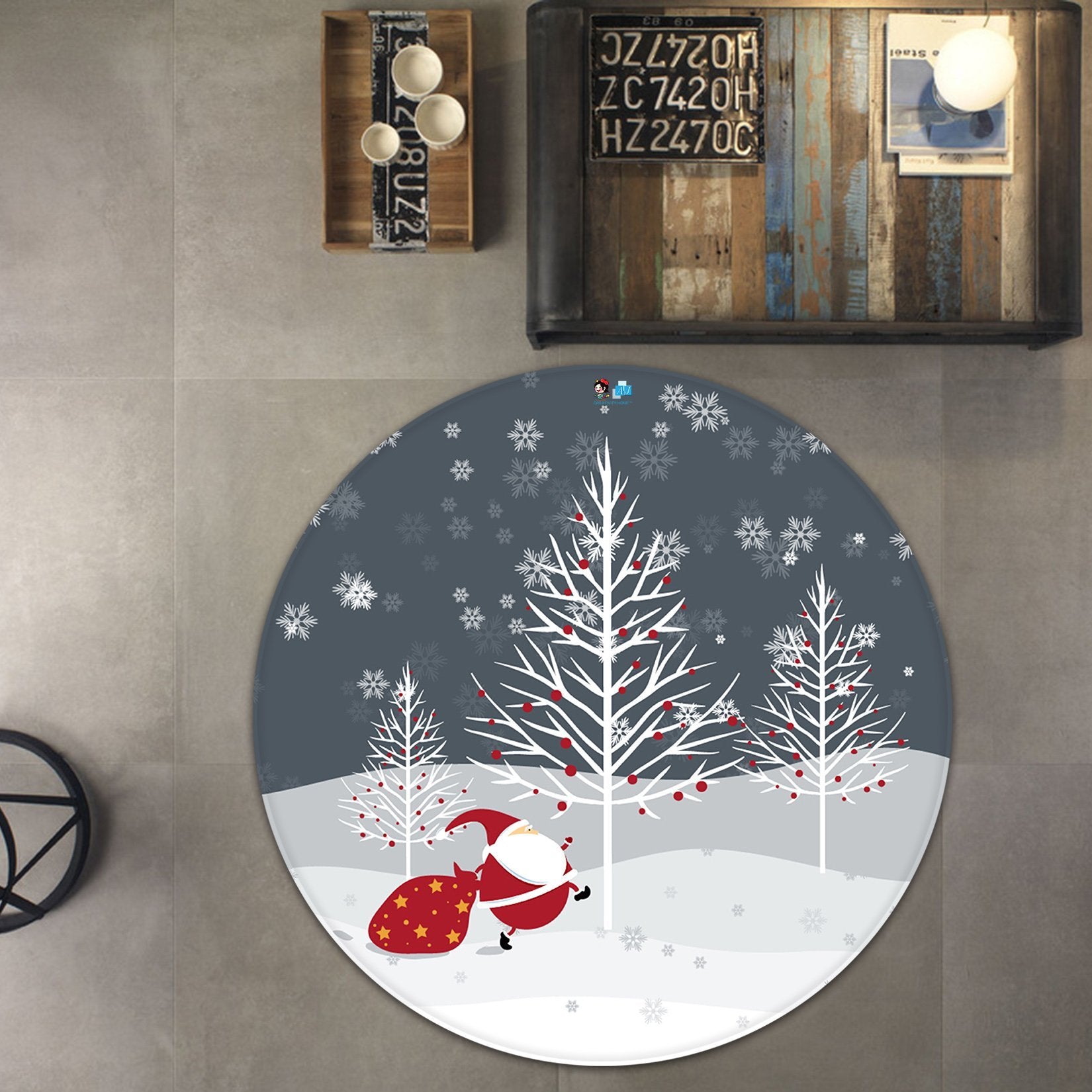 3D Running Old Man 096 Round Non Slip Rug Mat Mat AJ Creativity Home