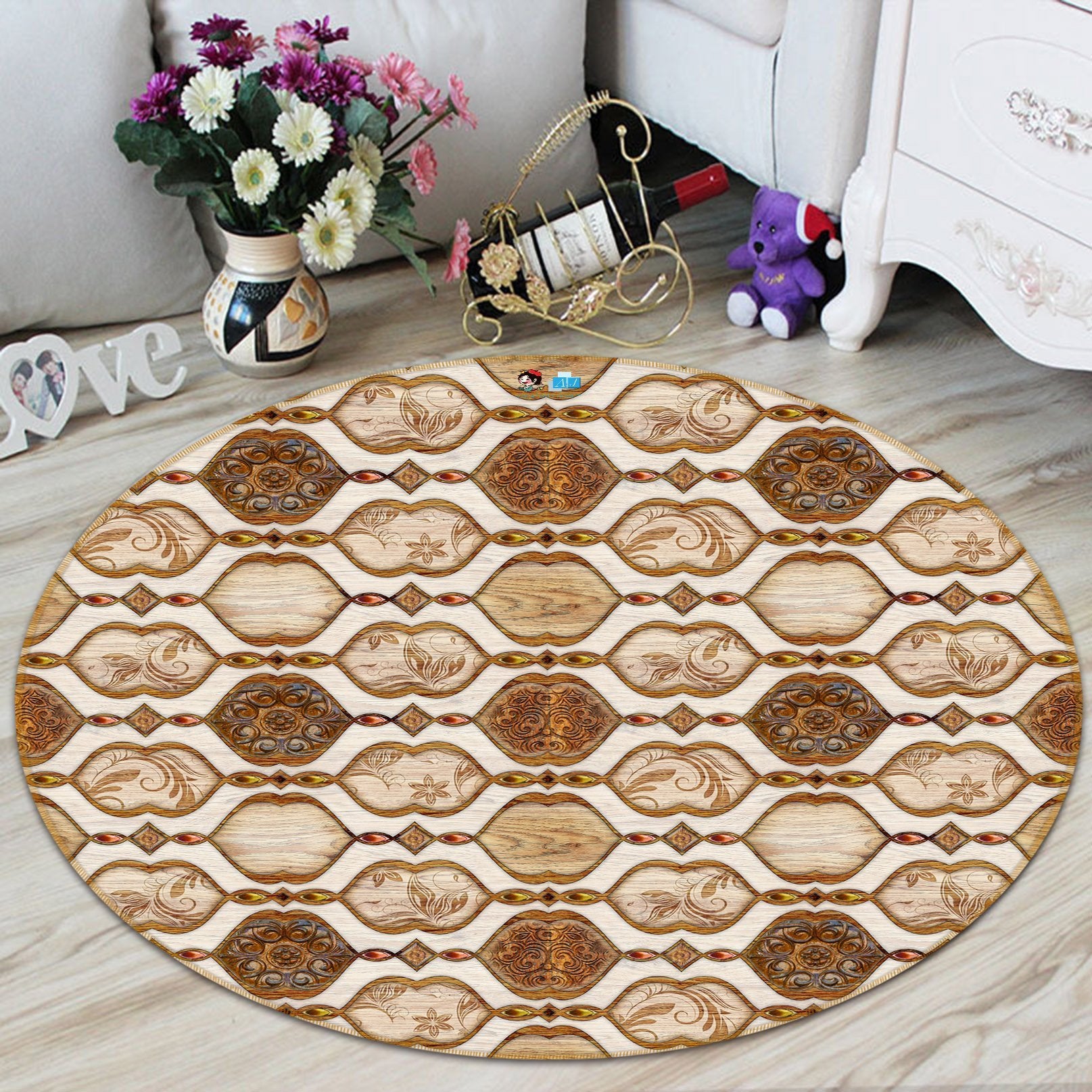 3D Mouth Type Pattern 121 Round Non Slip Rug Mat Mat AJ Creativity Home