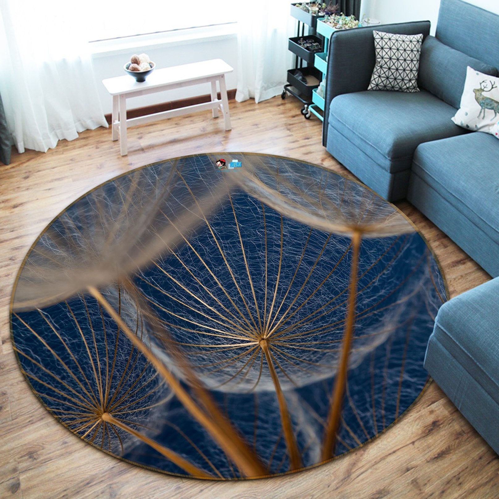 3D Big Dandelion 052 Round Non Slip Rug Mat Mat AJ Creativity Home