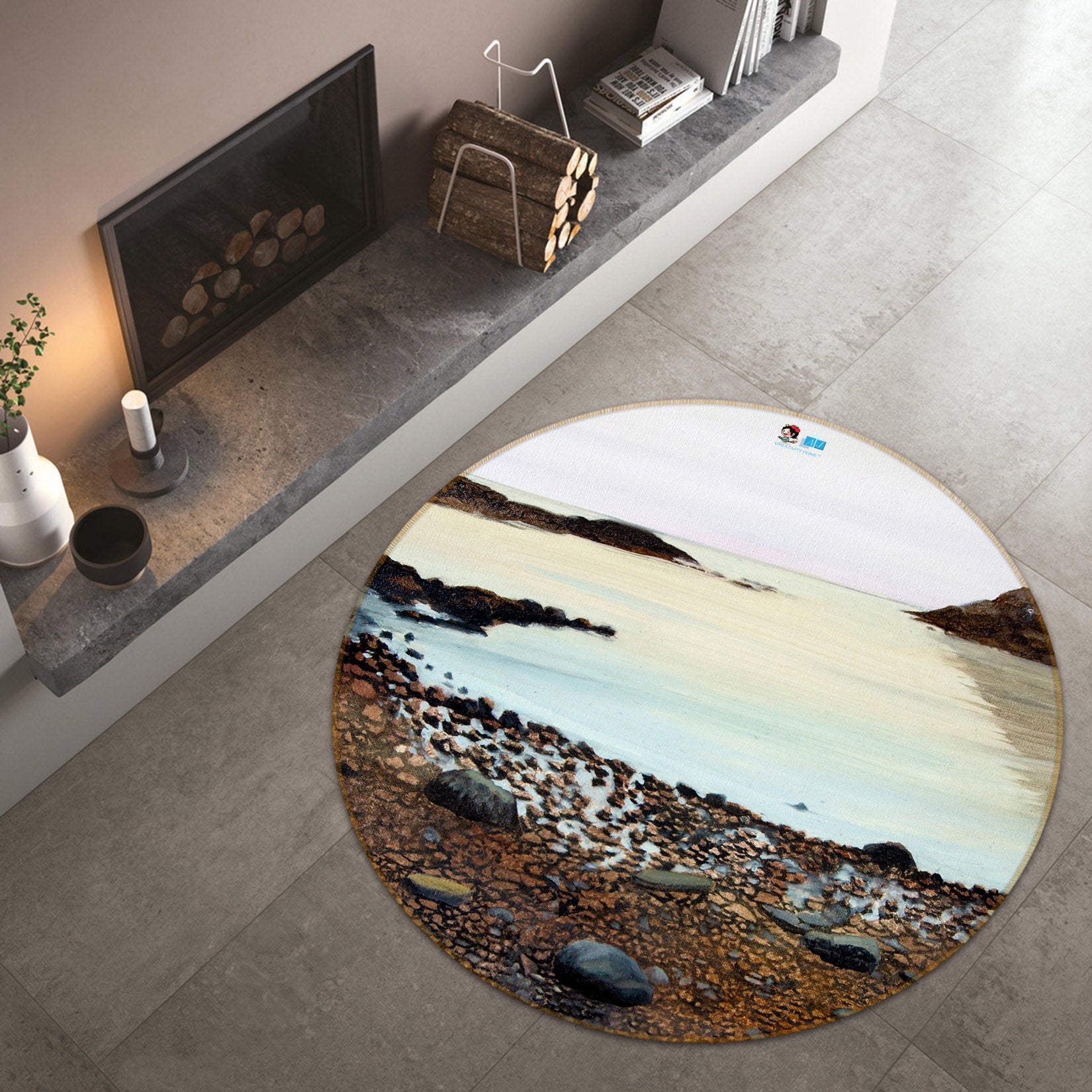 3D Waterside 11087 Matthew Holden Bates Rug Round Non Slip Rug Mat