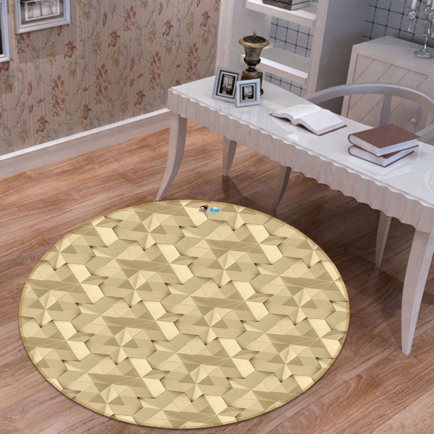 3D Stereoscopic Pentagonal Stitching 161 Round Non Slip Rug Mat Mat AJ Creativity Home