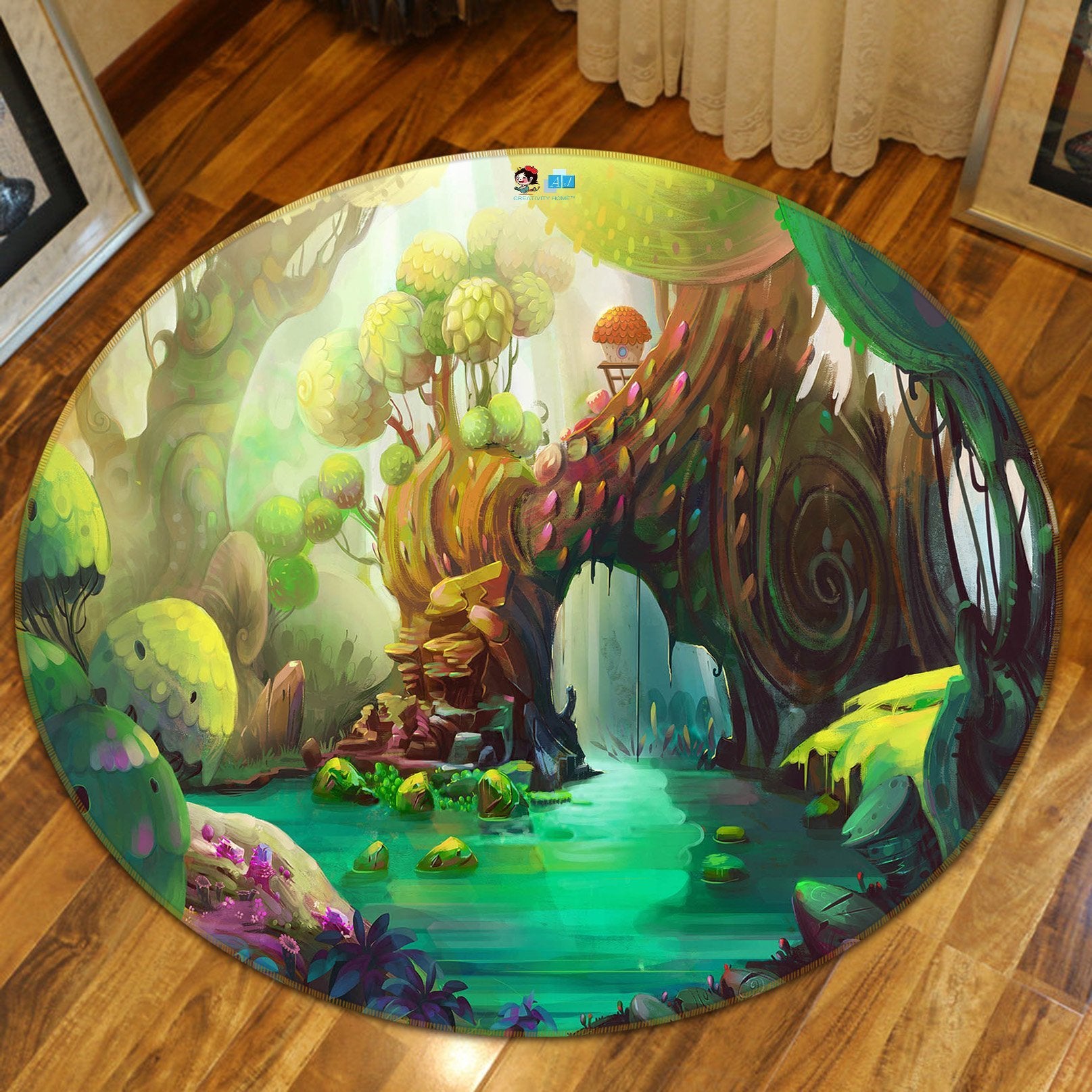 3D Forest Trunk 078 Round Non Slip Rug Mat Mat AJ Creativity Home