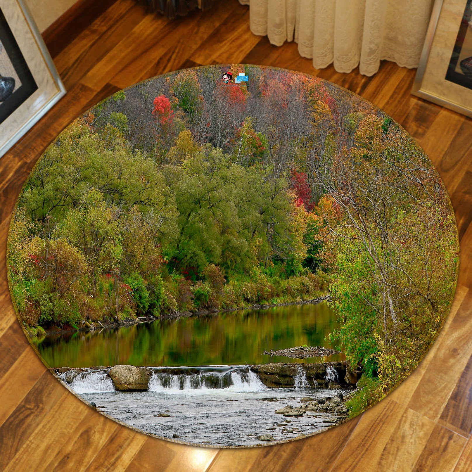 3D Forest 11198 Kathy Barefield Rug Round Non Slip Rug Mat