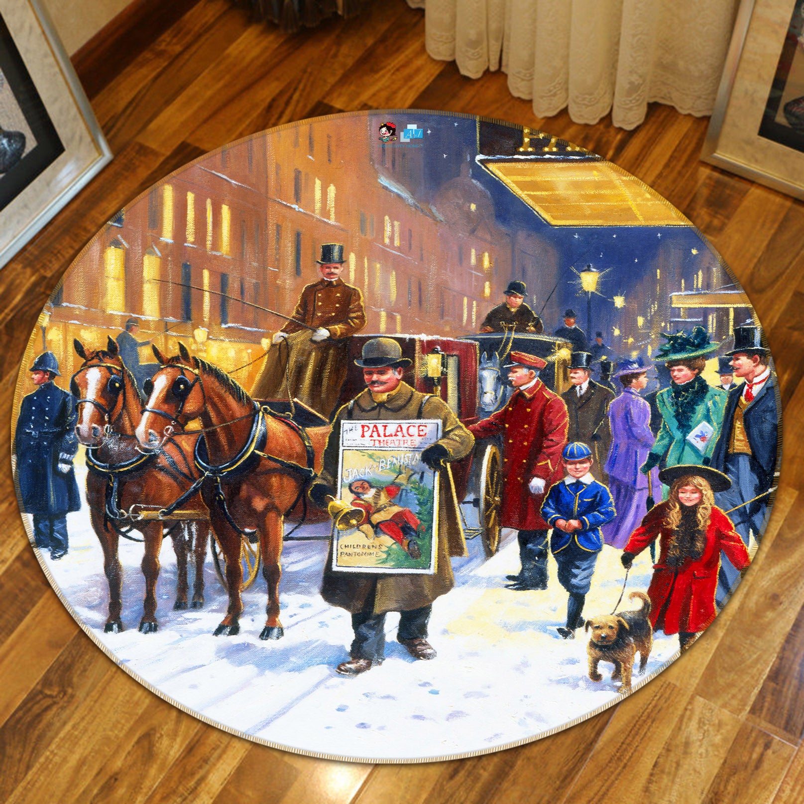 3D Street Carriage 041 Kevin Walsh Rug Round Non Slip Rug Mat