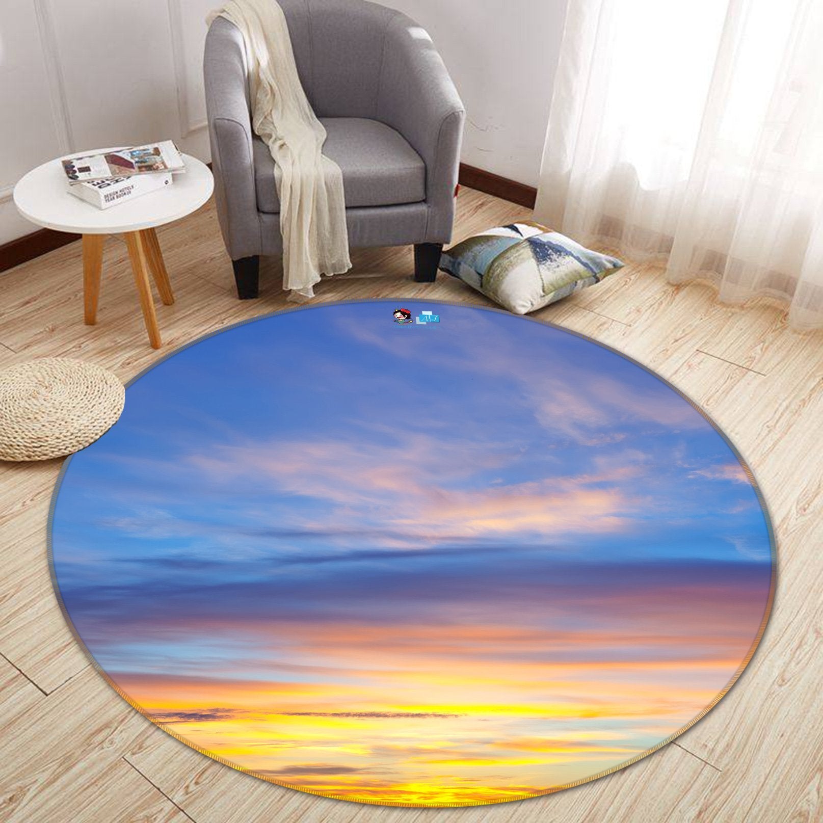 3D Dusk Cloud 106 Round Non Slip Rug Mat Mat AJ Creativity Home