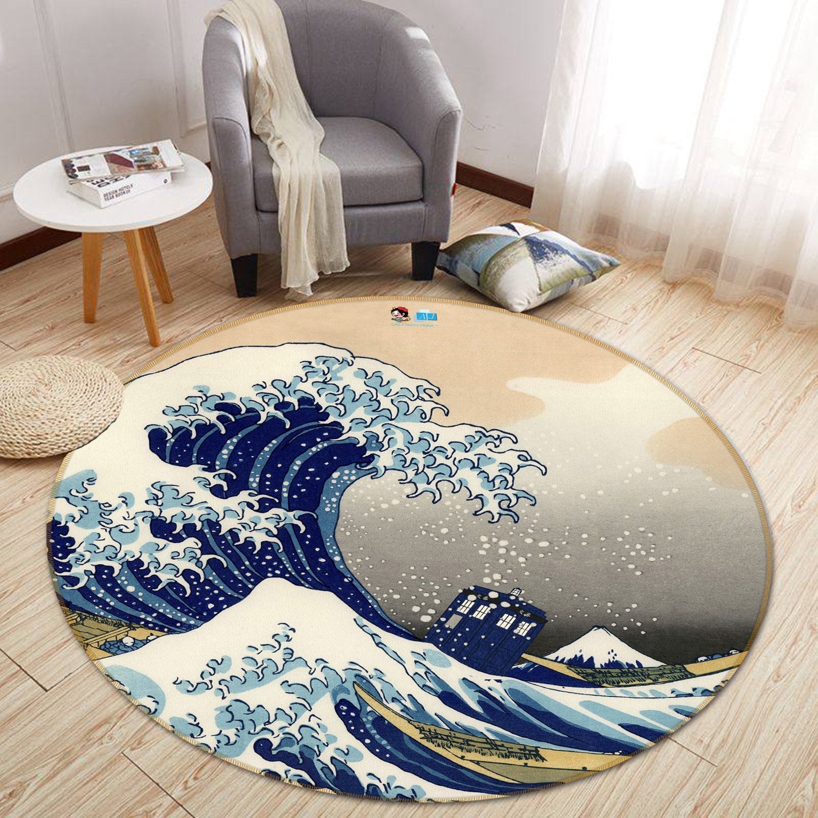 3D Graffiti Waves 322 Round Non Slip Rug Mat Mat AJ Creativity Home